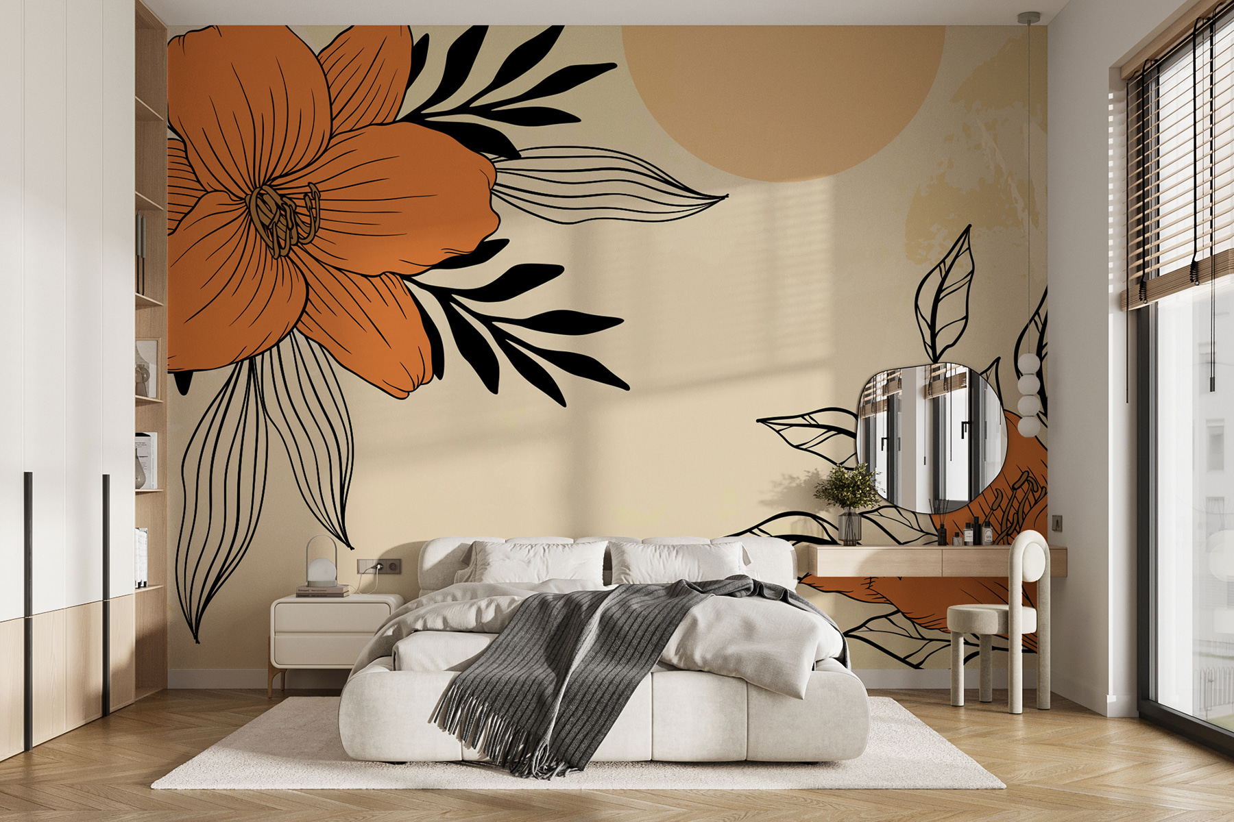 Drawing of flowers and leaves Drawing of flowers and leaves