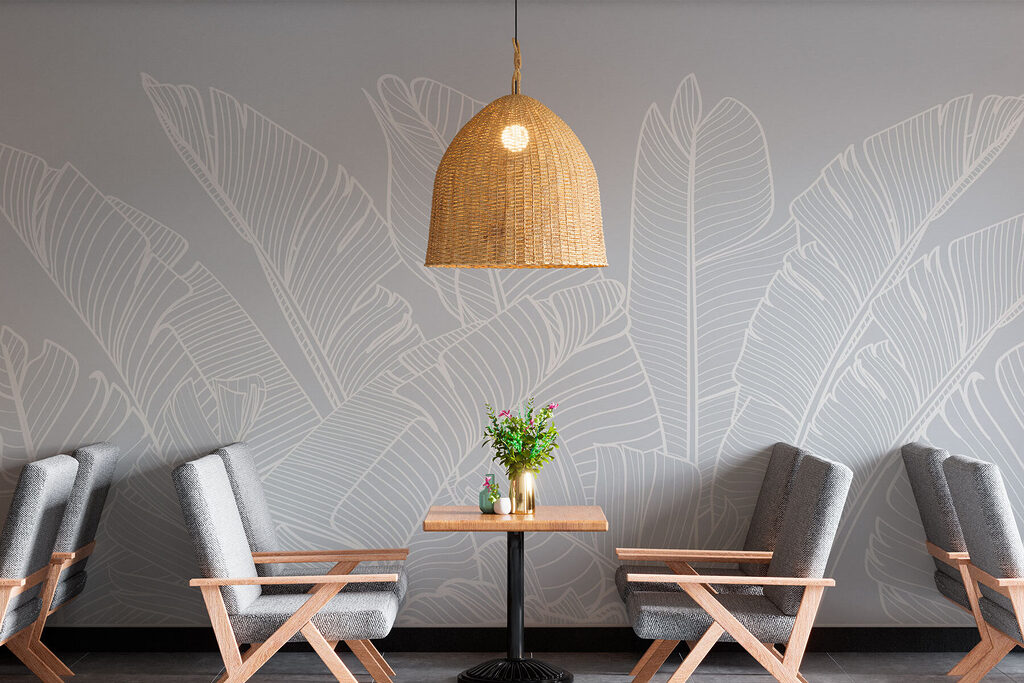 White line drawing of leaves White line drawing of leaves