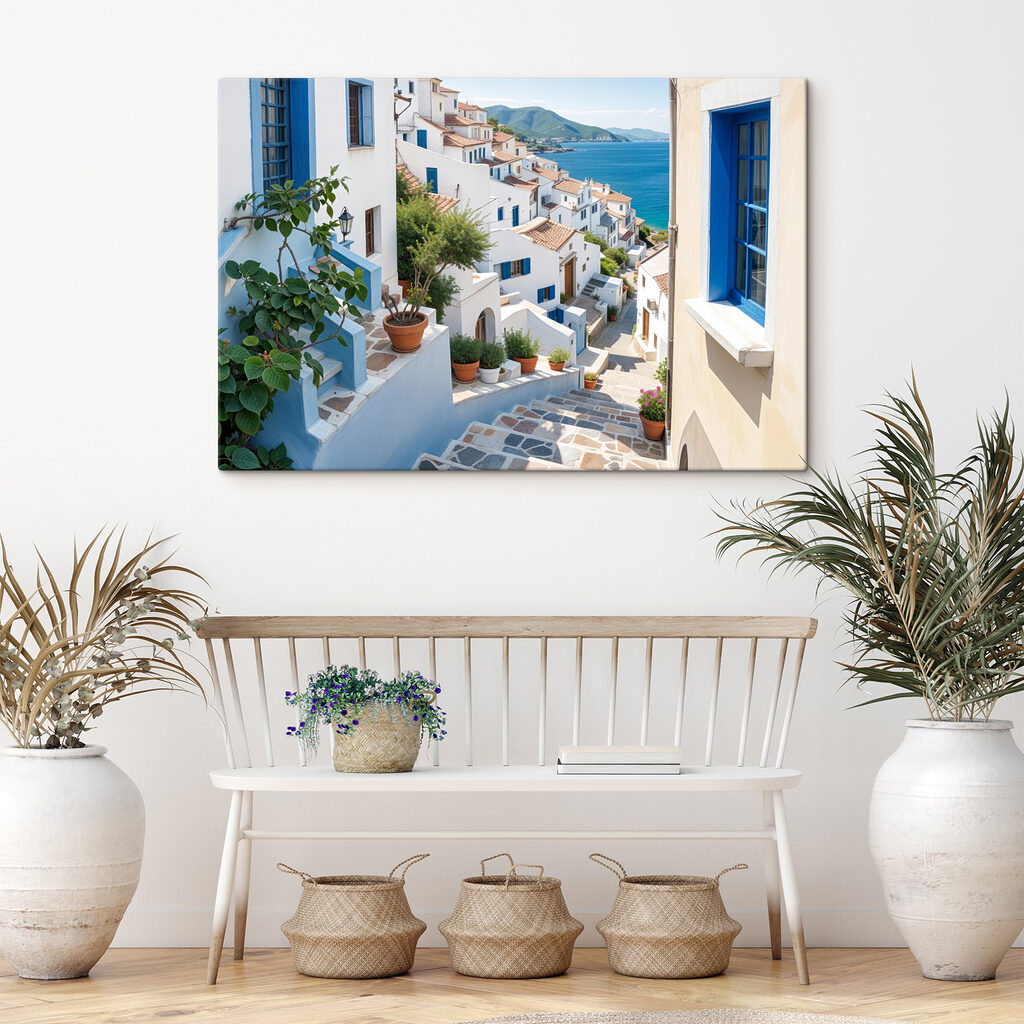 Staircase leading to a town Staircase leading to a town