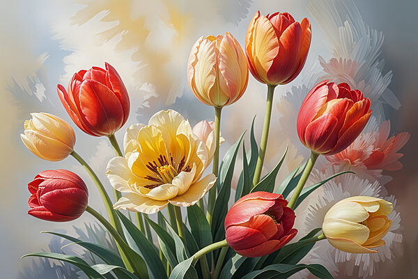 Skupina tulipánov vo váze Skupina tulipánov vo váze