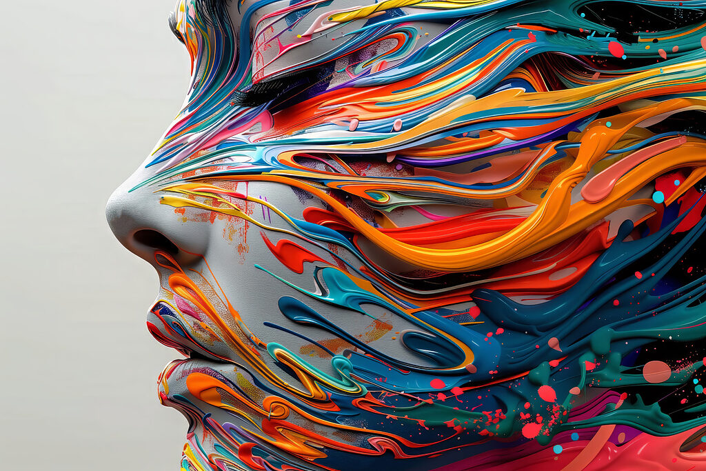 Close up of a face with paint on it Close up of a face with paint on it