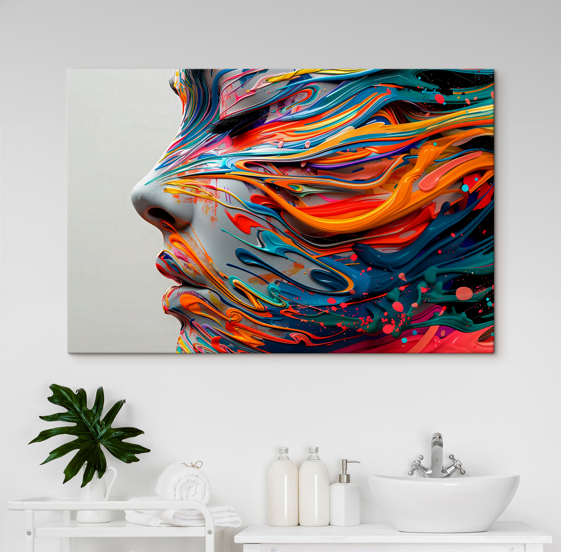 Close up of a face with paint on it Close up of a face with paint on it