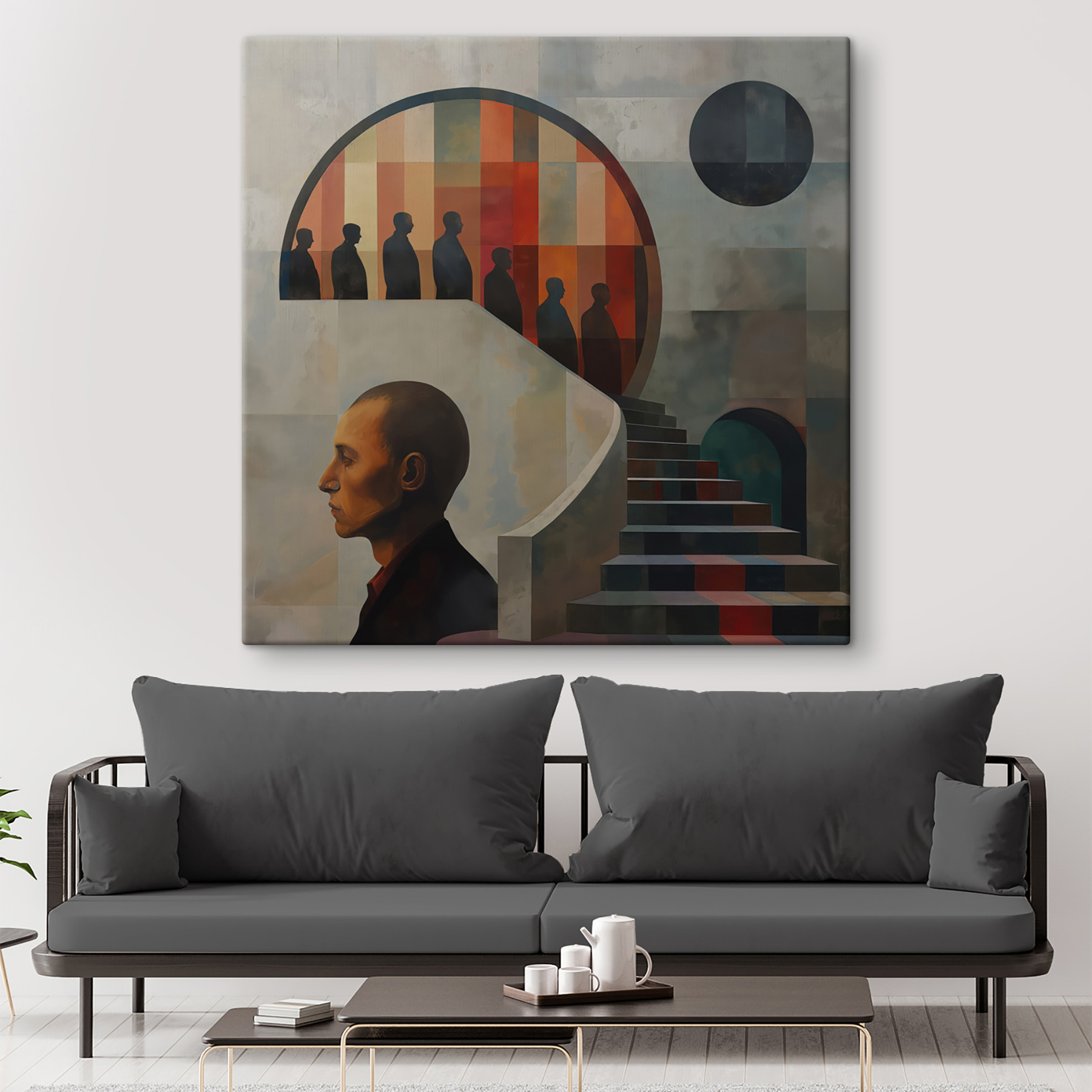 Painting of a man on a wall