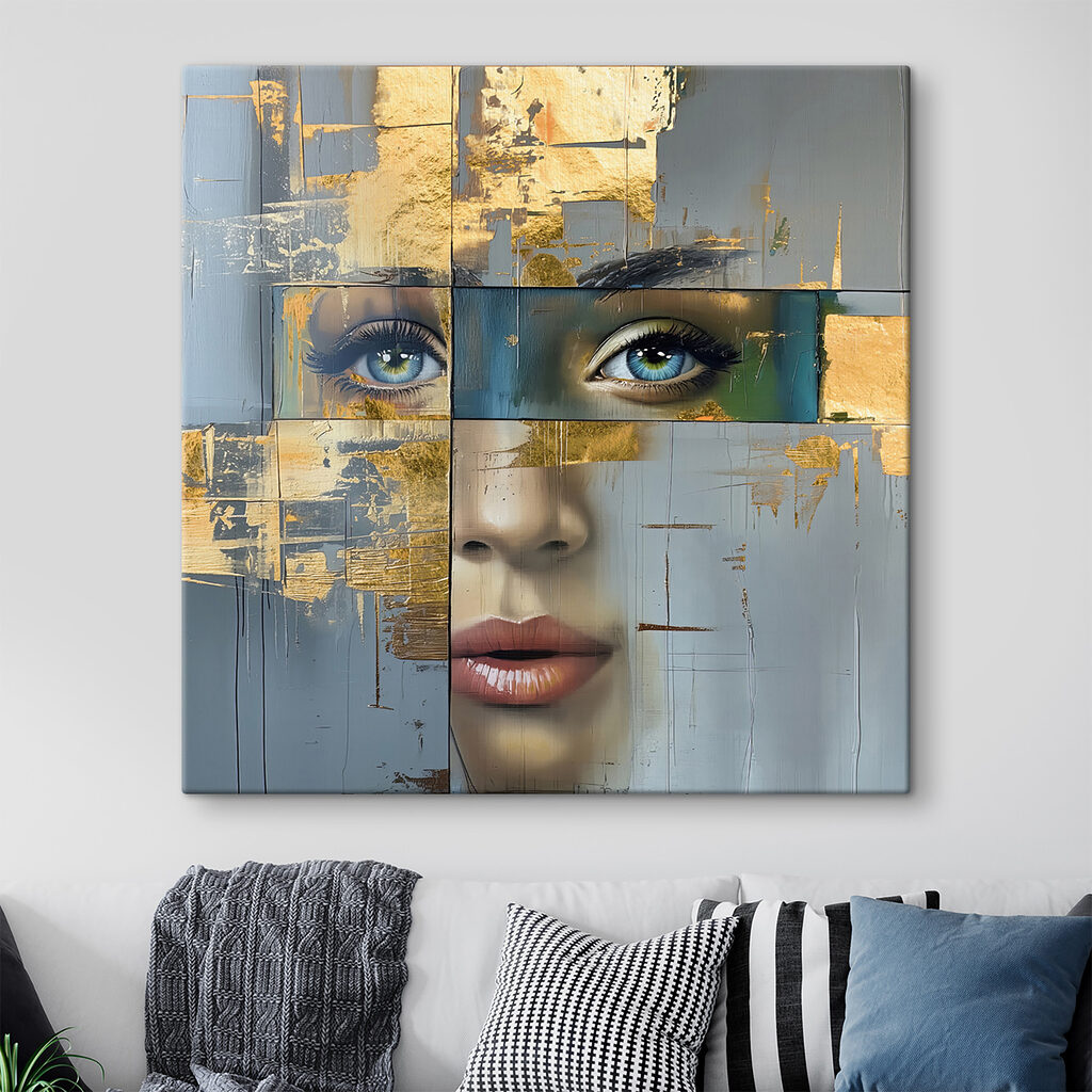 Painting of a woman's face Painting of a woman's face