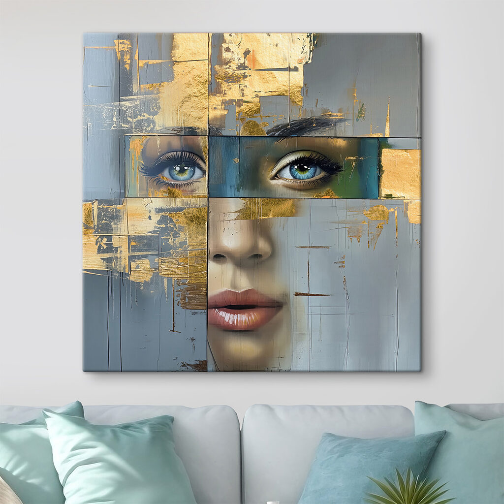 Painting of a woman's face Painting of a woman's face