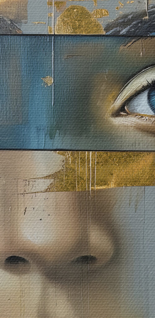 Painting of a woman's face Painting of a woman's face