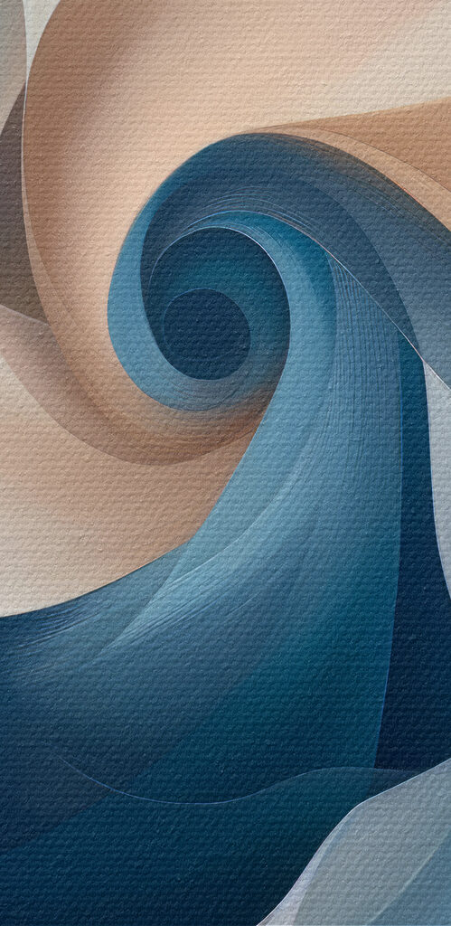 Blue and white swirly pattern