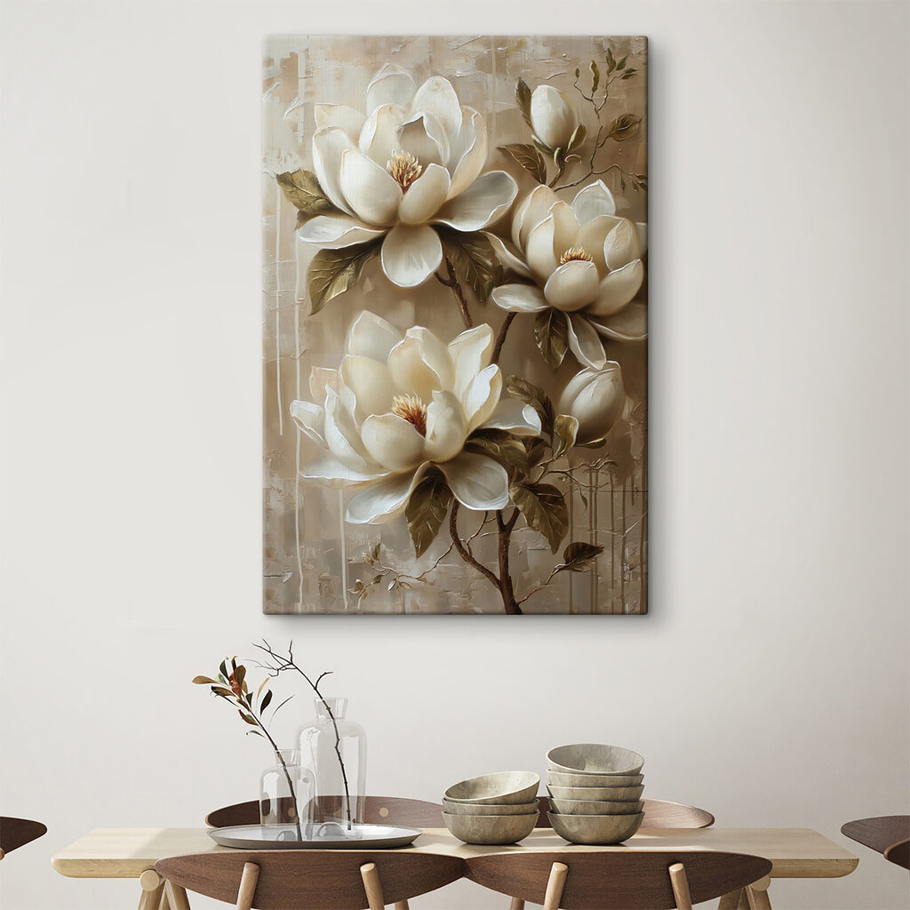 Painting of white flowers Painting of white flowers