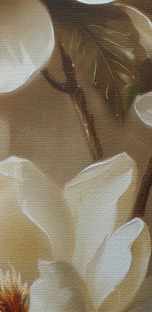 Painting of white flowers Painting of white flowers