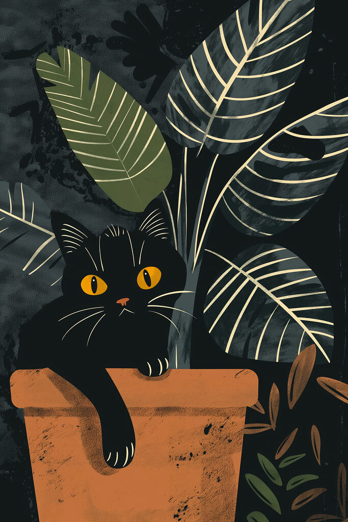 Cat sitting on a brick ledge