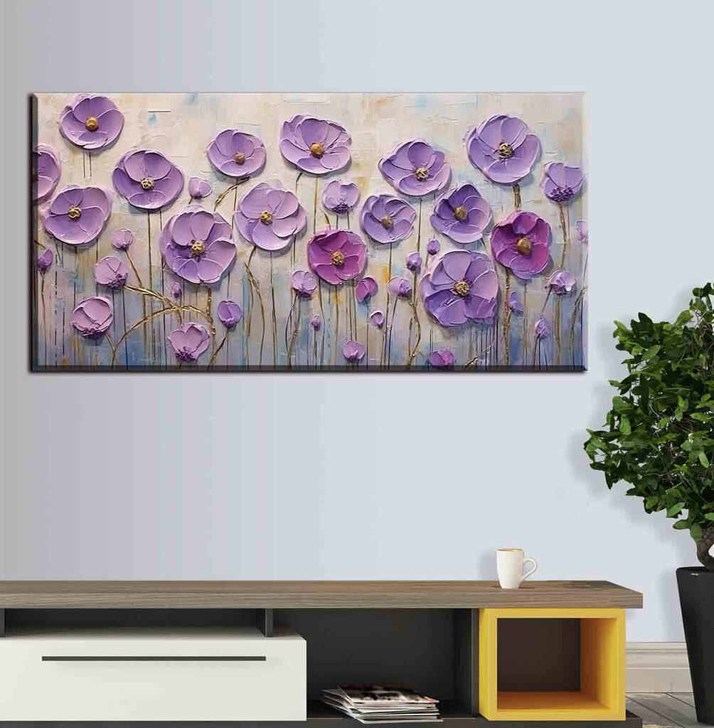 Painting of purple flowers Painting of purple flowers