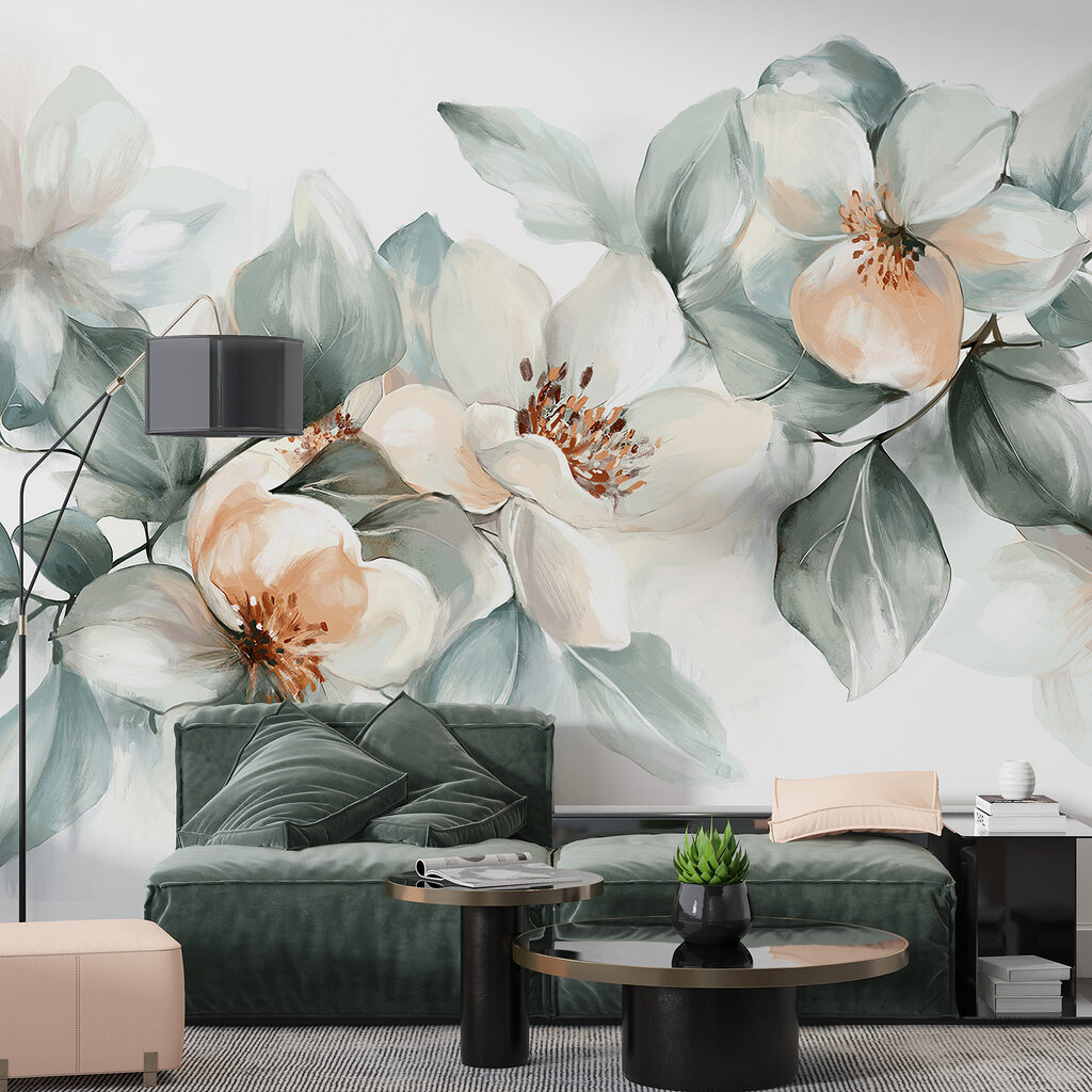 Painting of flowers and leaves Painting of flowers and leaves