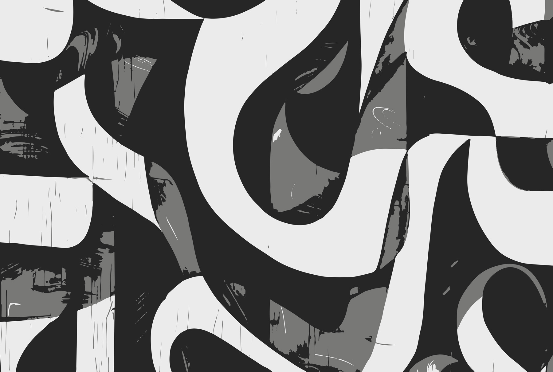 Black and white image of a swirly pattern