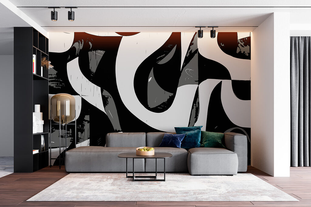 Black and white image of a swirly pattern