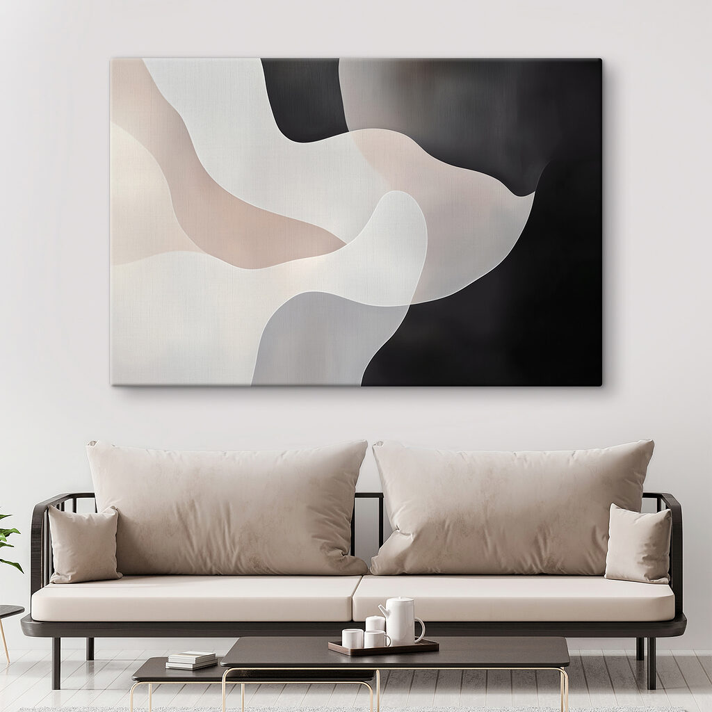 Black and white background with white and grey shapes Black and white background with white and grey shapes