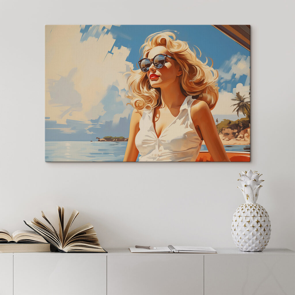 Woman wearing sunglasses and a white dress