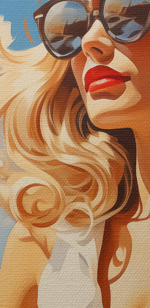 Woman wearing sunglasses and a white dress