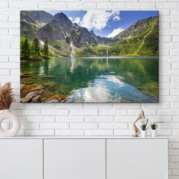 Lake surrounded by mountains