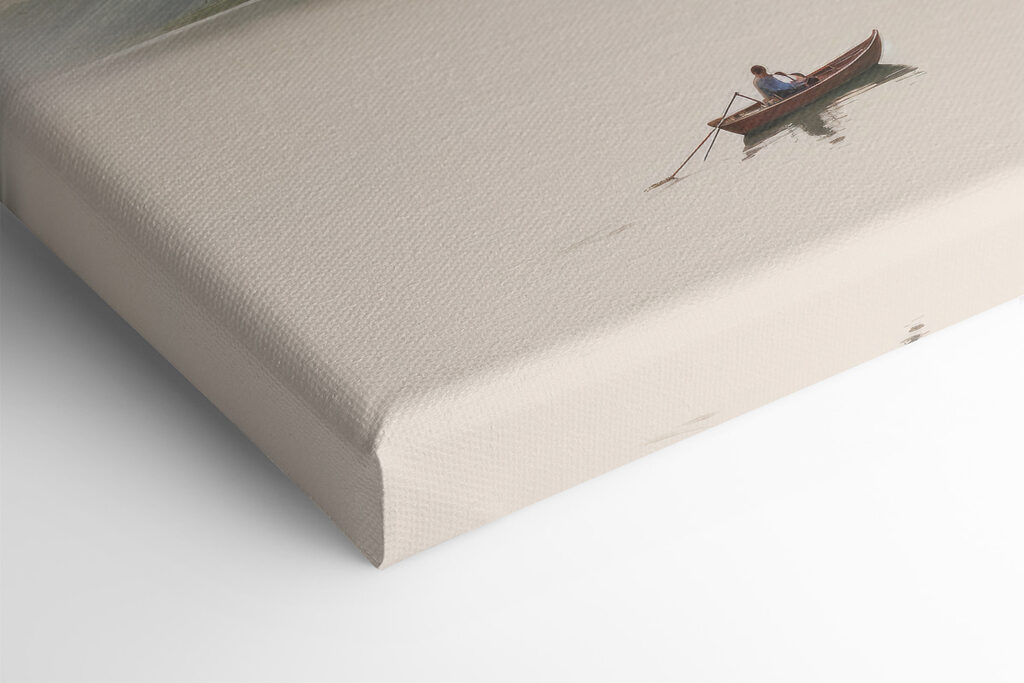 Lake with mountains and a boat