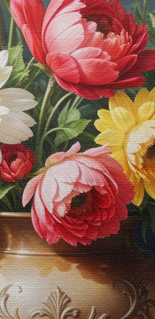 Painting of flowers in a vase Painting of flowers in a vase