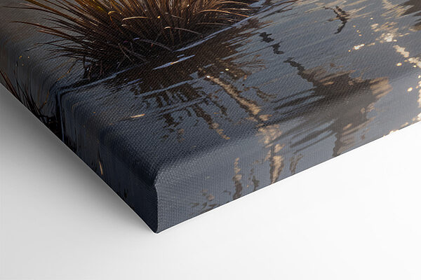 Couple of white cranes standing in a pond