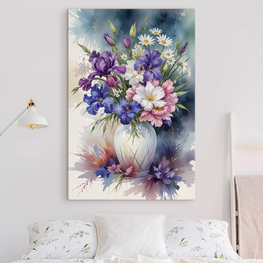 Painting of flowers in a vase Painting of flowers in a vase