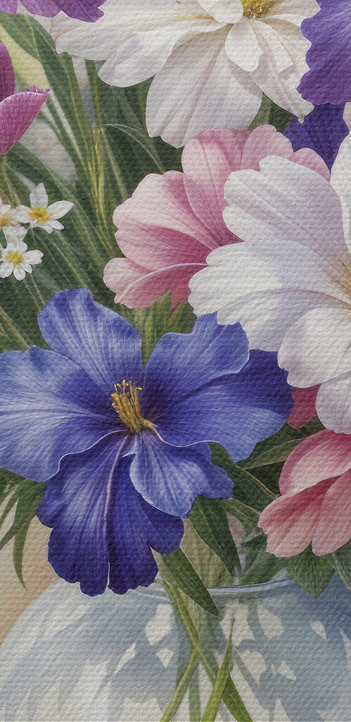 Painting of flowers in a vase Painting of flowers in a vase