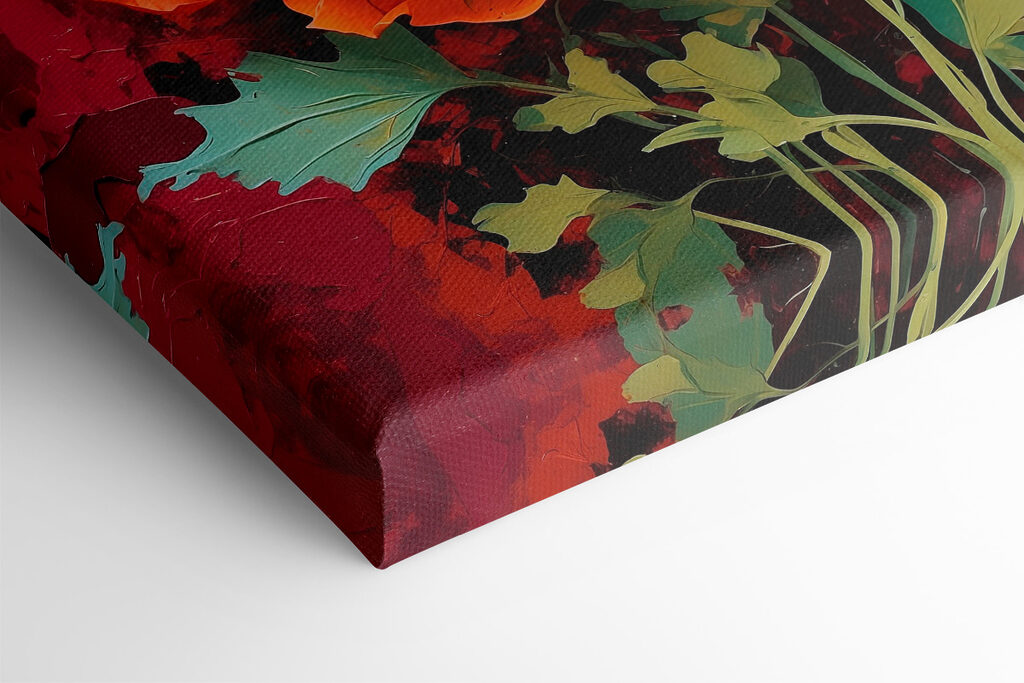 Painting of red flowers Painting of red flowers