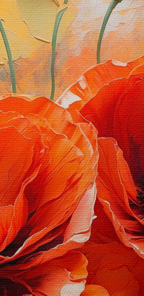 Painting of red flowers Painting of red flowers