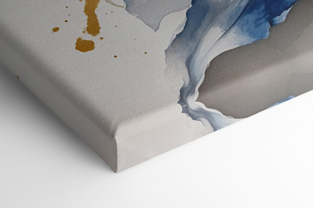 Painting of a white and blue flower