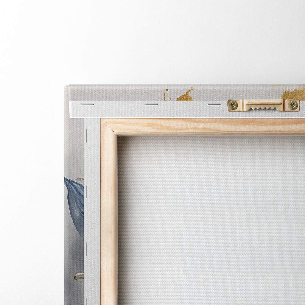 Painting of a white and blue flower