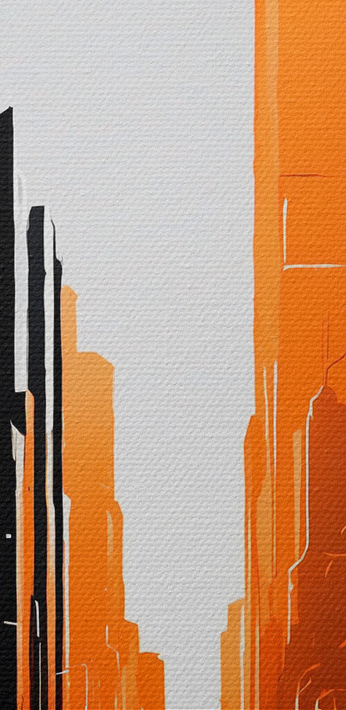 Person walking on a street with tall buildings