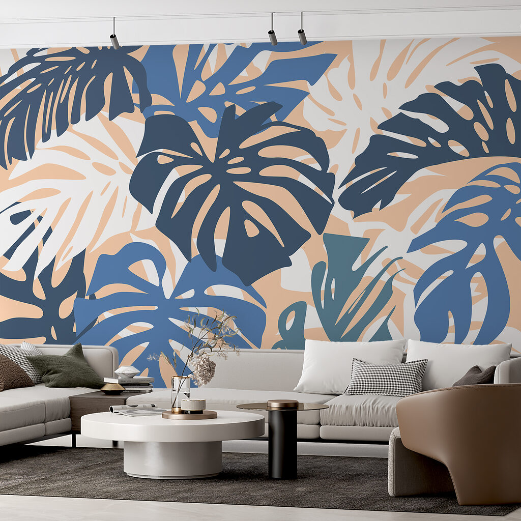 Blue and white leaves Blue and white leaves