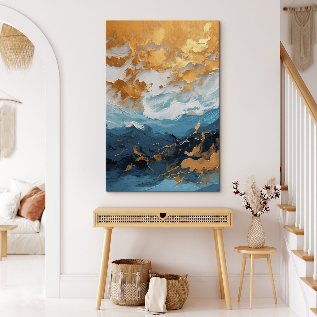 Azure waves meet shimmering shores Azure waves meet shimmering shores