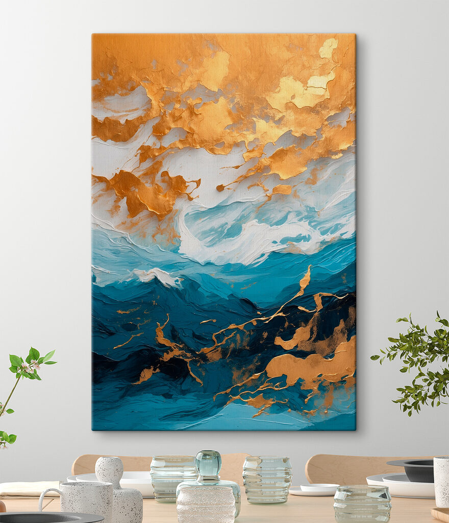 Azure waves meet shimmering shores Azure waves meet shimmering shores