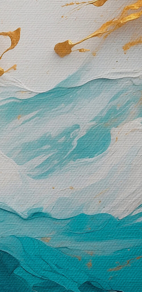 Azure waves meet shimmering shores Azure waves meet shimmering shores