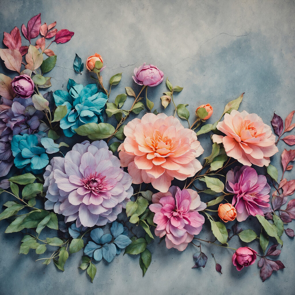 Group of colorful flowers Group of colorful flowers