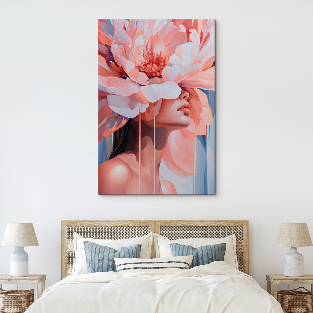 Woman with flowers on her head