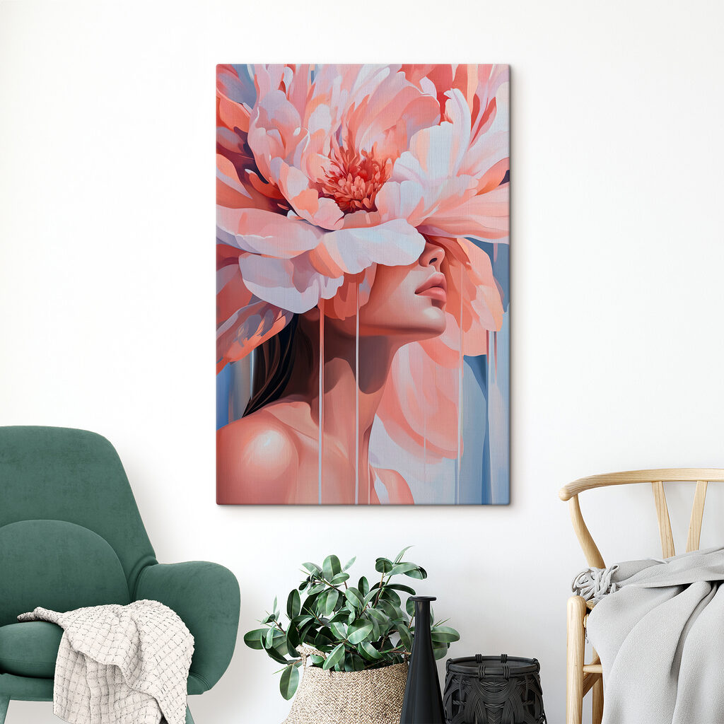 Woman with flowers on her head