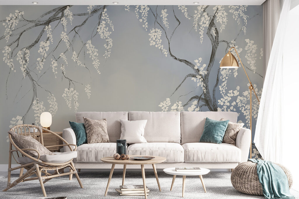 Tree branch with white flowers Tree branch with white flowers