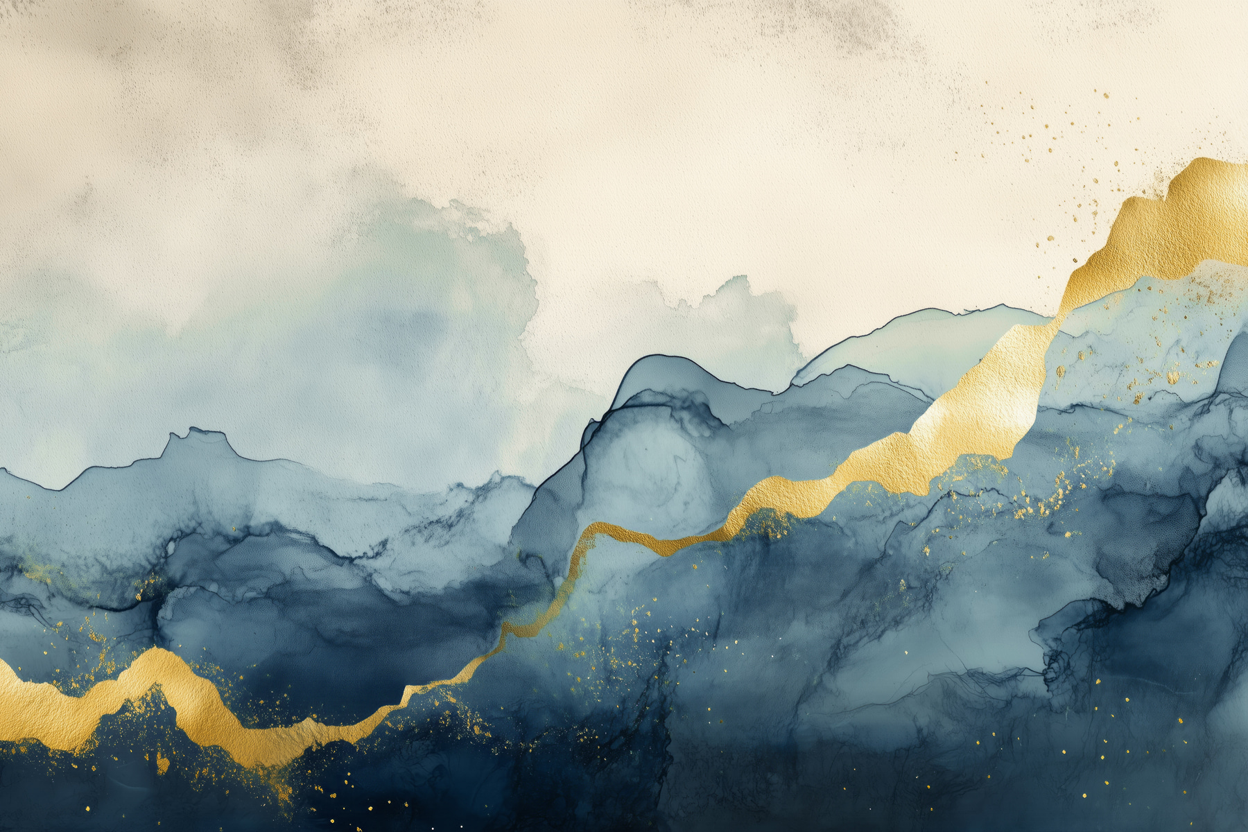 Misty mountains touched by sunlight