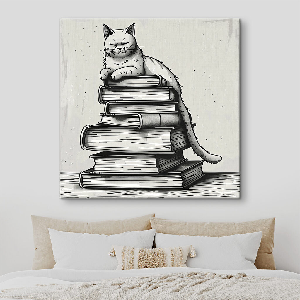 Cat sitting on a stack of books Cat sitting on a stack of books