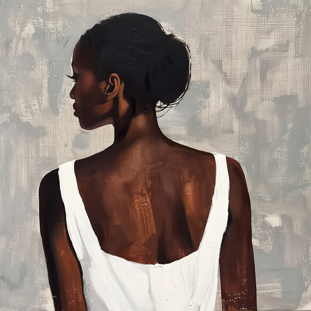 Woman in a white tank top Woman in a white tank top