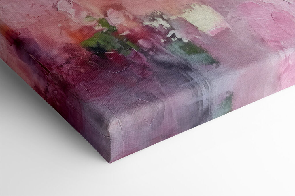 Painting of flowers on a white surface