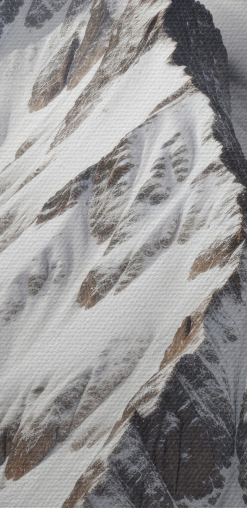 Mountain with snow and clouds