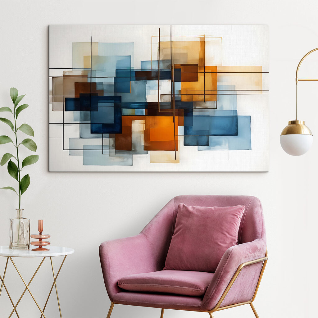 Painting of squares and lines Painting of squares and lines