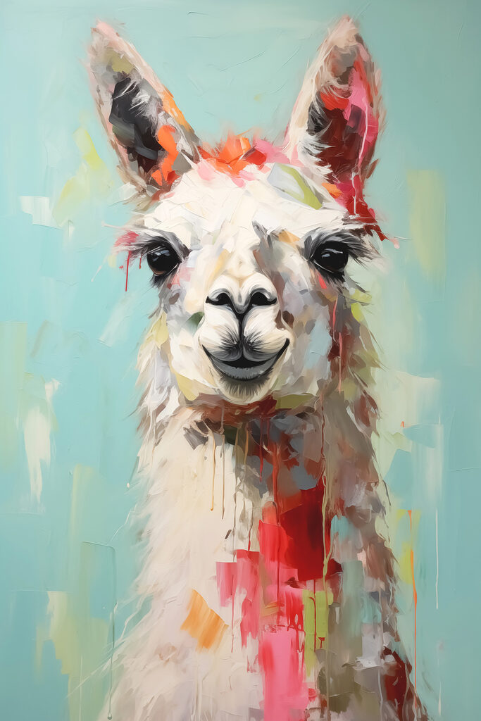 Painting of a llama Painting of a llama