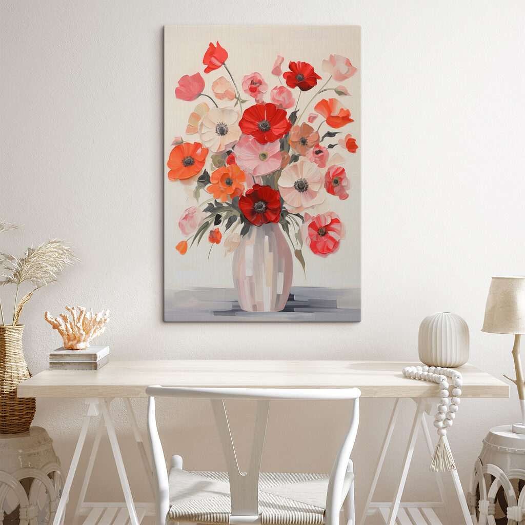 Painting of flowers in a vase