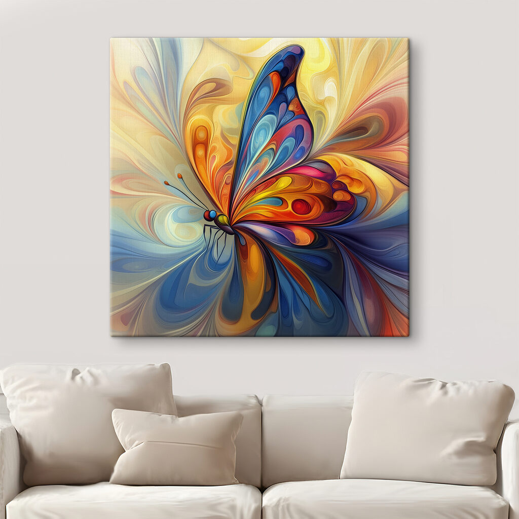 Colorful butterfly with a swirly pattern Colorful butterfly with a swirly pattern