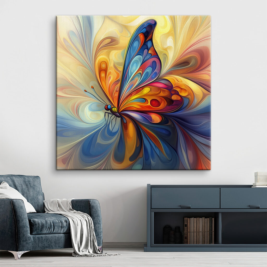 Colorful butterfly with a swirly pattern Colorful butterfly with a swirly pattern